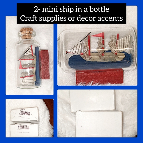 5/$25 2- mini ship in a bottle Craft supplies or decor accents - Picture 1 of 3